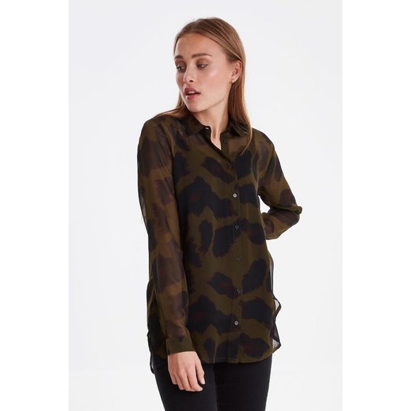 BNWT ICHI Sheer Tunic Blouse - Picture 2 of 8